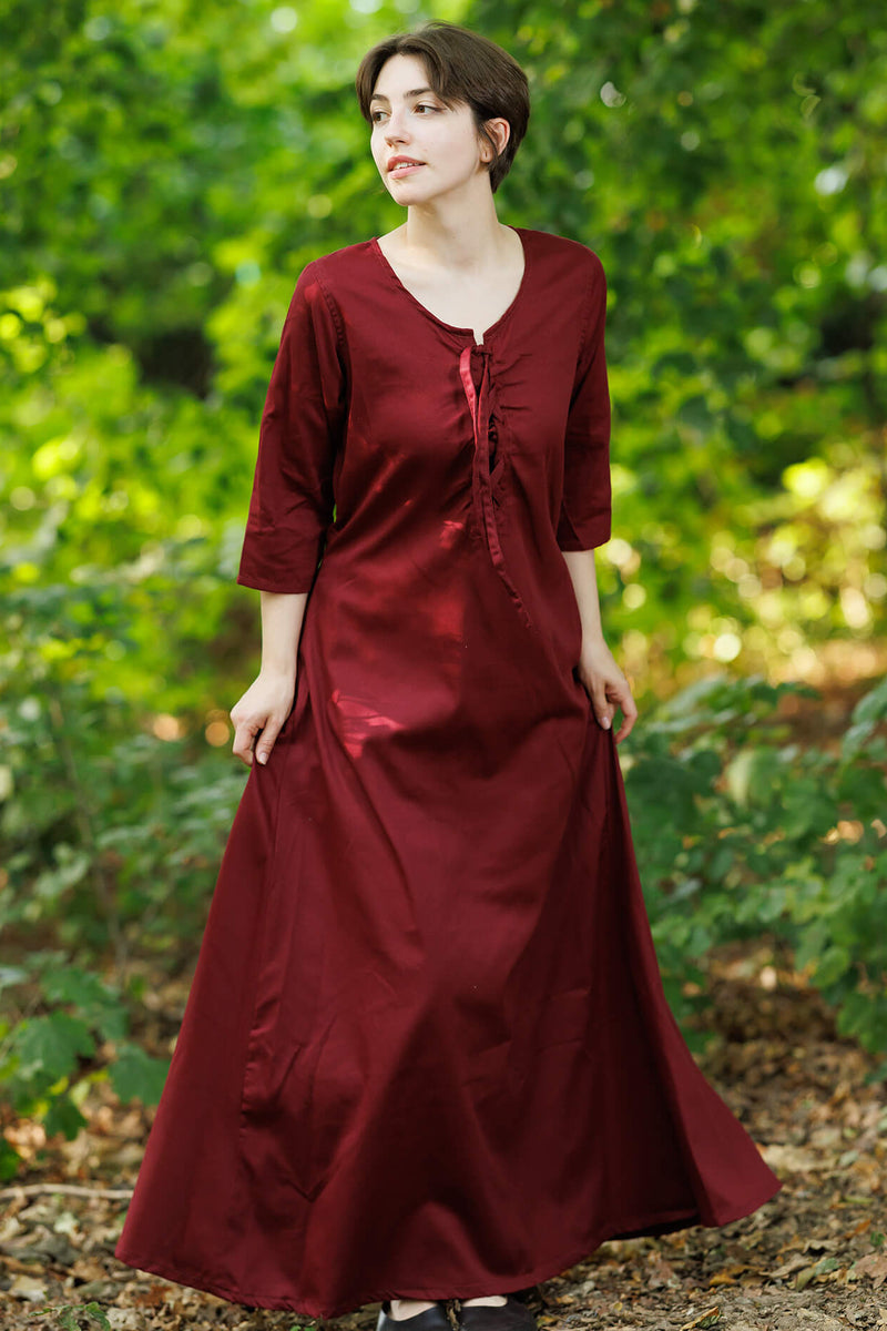 Middeleeuwse jurk Irene, rood