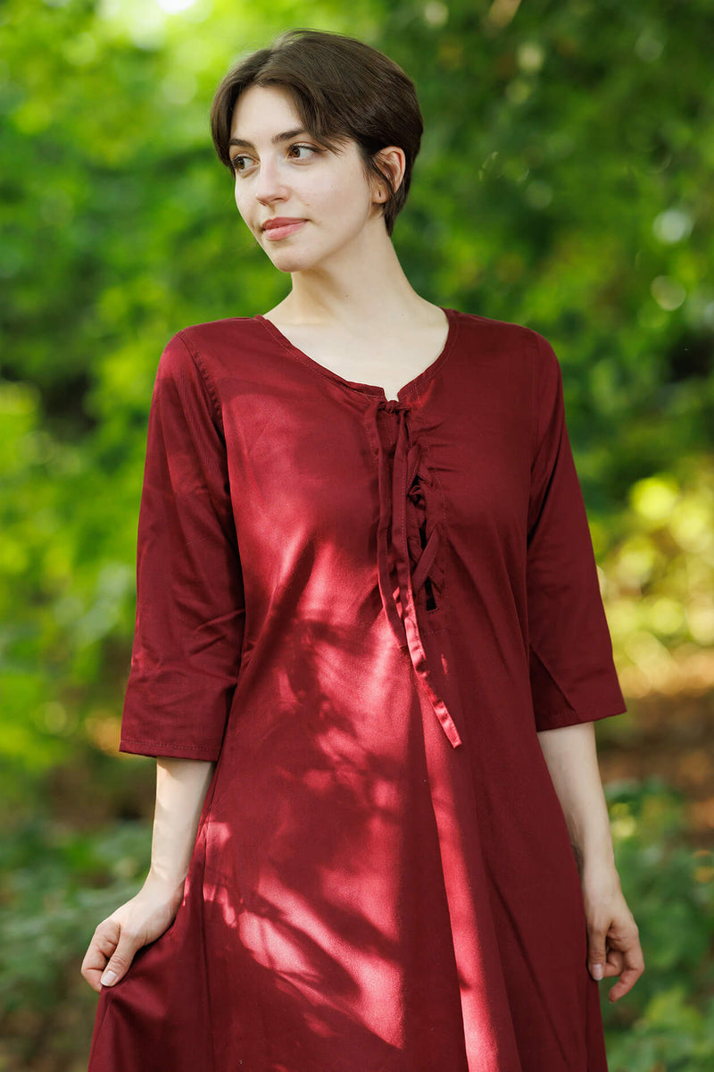 Middeleeuwse jurk Irene, rood