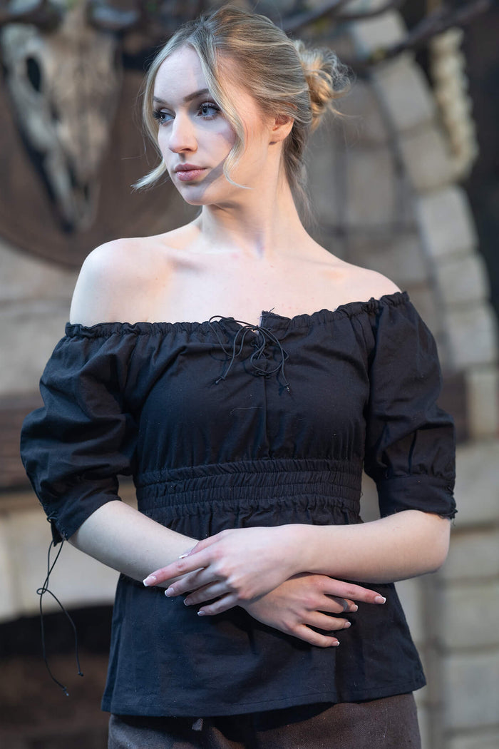Baroque blouse Judyta, brown