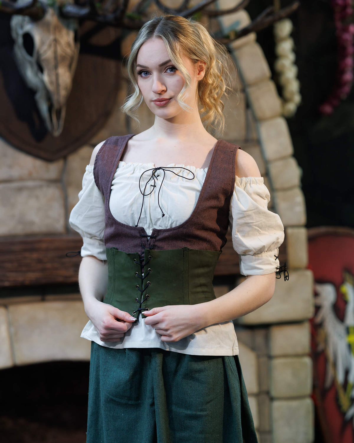 Baroque blouse Judyta, brown