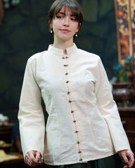 Renaissance blouse Kassandra, licht katoen, crème
