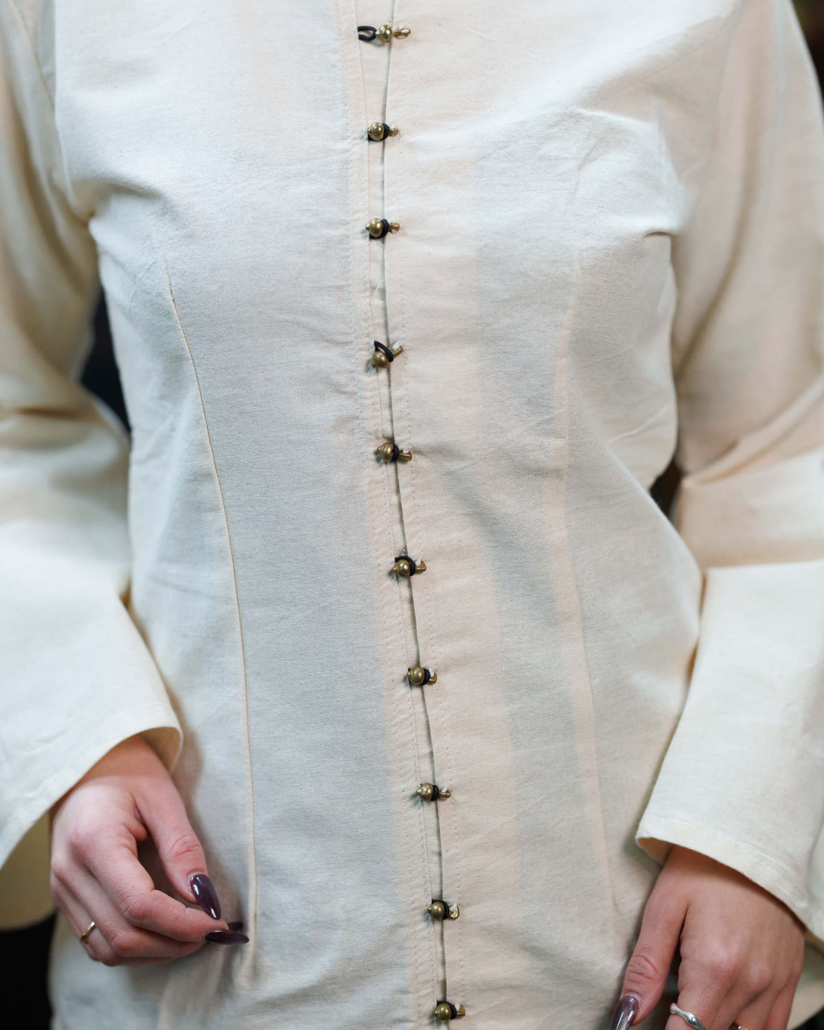 Renaissance blouse Kassandra, licht katoen, crème