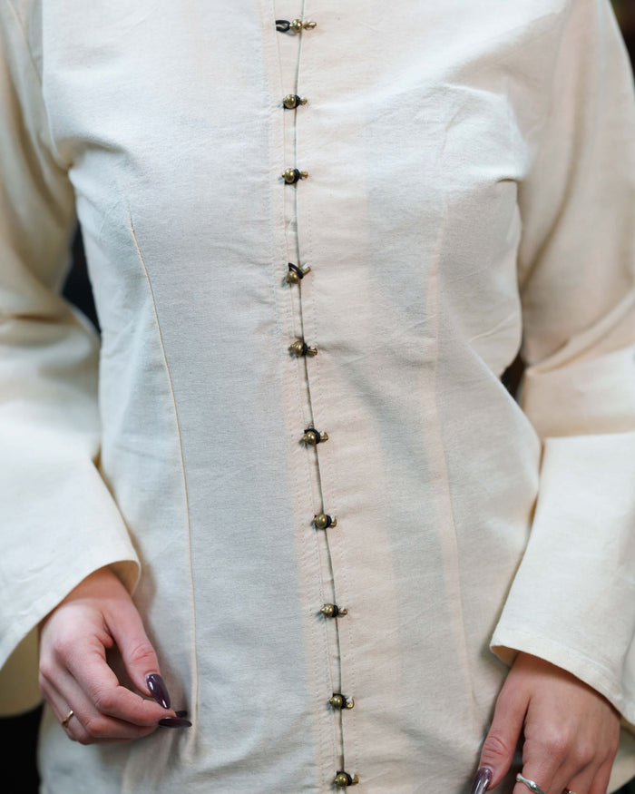 Renaissance blouse Kassandra, licht katoen, crème
