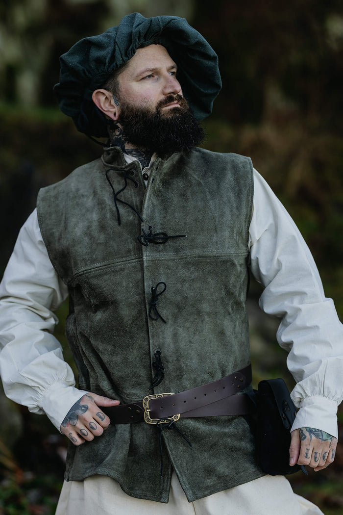 Doublet Laertes, 2nd half 15th century, suede, olive green