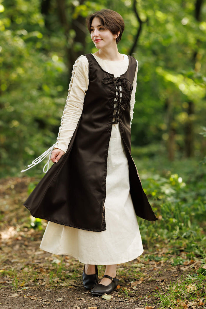 Medieval dress Leandra, brown
