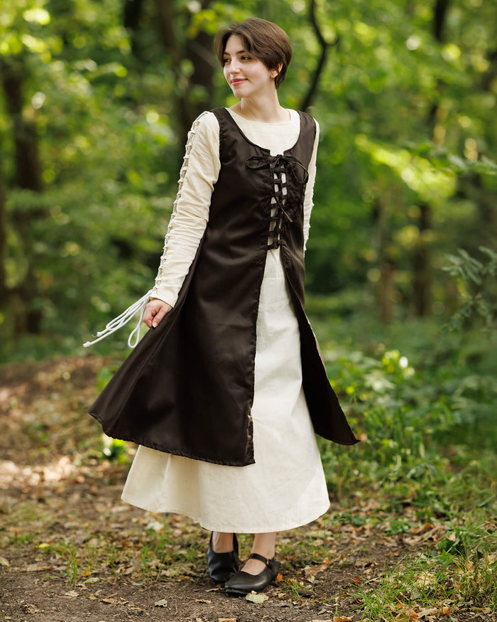 Medieval dress Leandra, brown