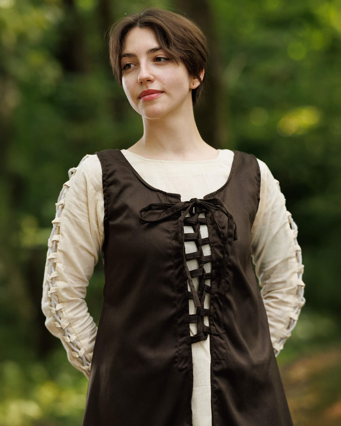 Medieval dress Leandra, brown