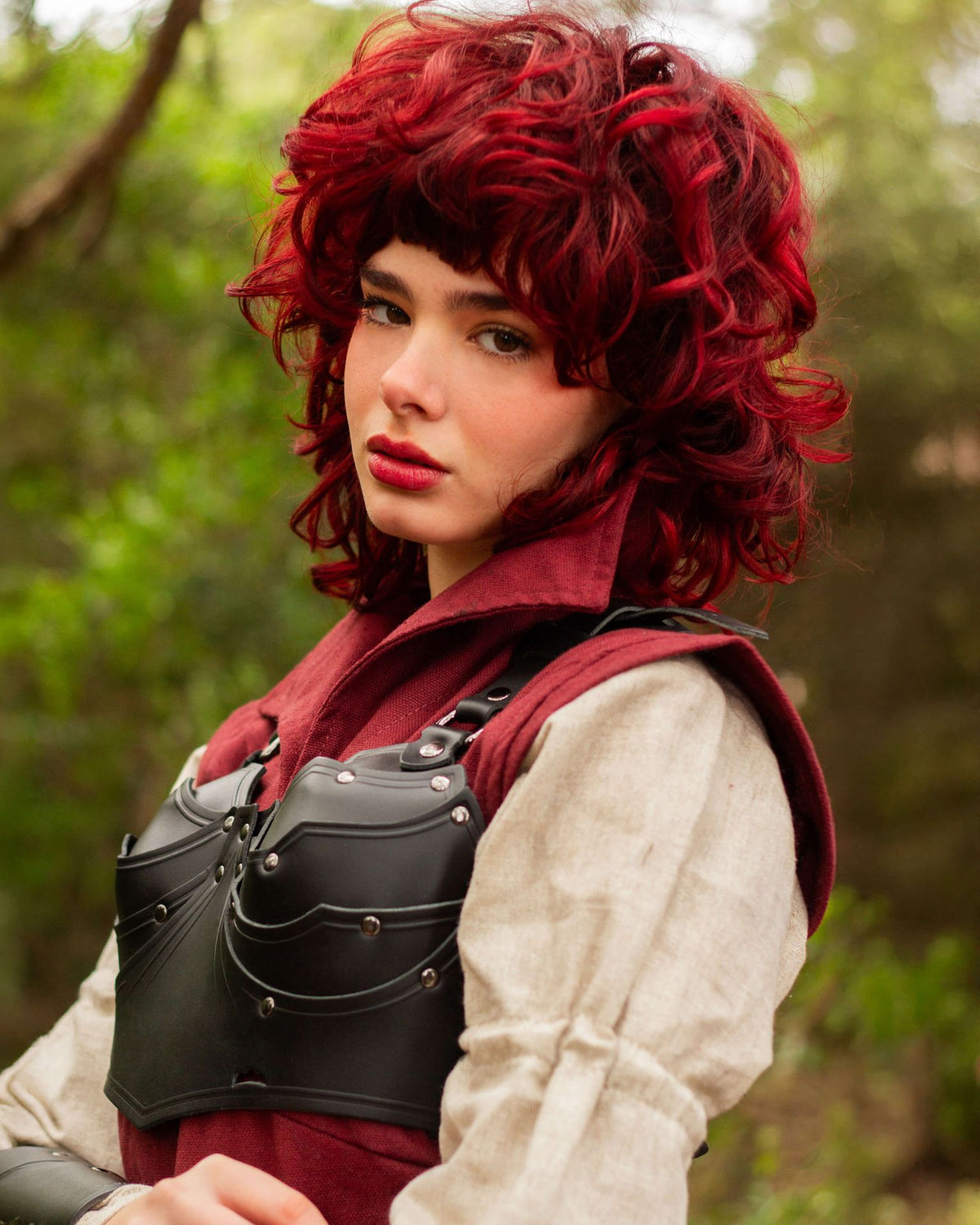 Leren borstpantser Lilith, zwart