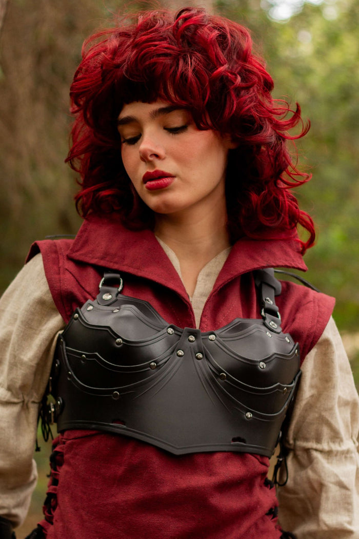 Leren borstpantser Lilith, zwart