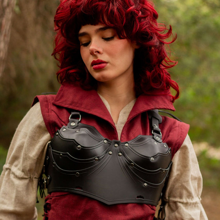 Leren borstpantser Lilith, zwart