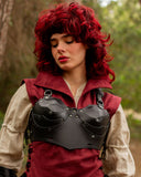 Leren borstpantser Lilith, zwart
