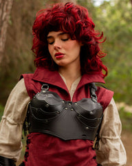 Leren borstpantser Lilith, zwart