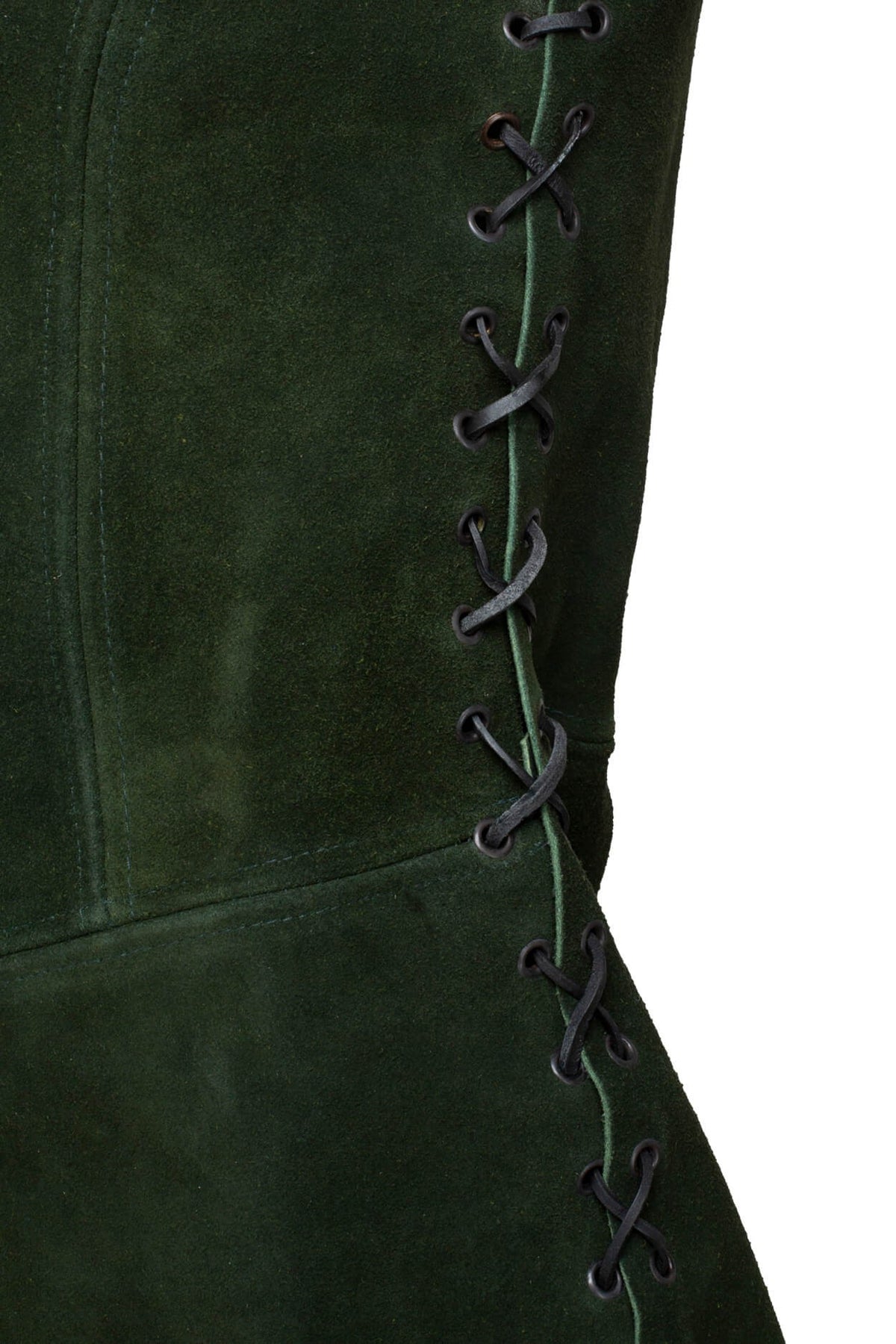 Leather dress Lunette, green