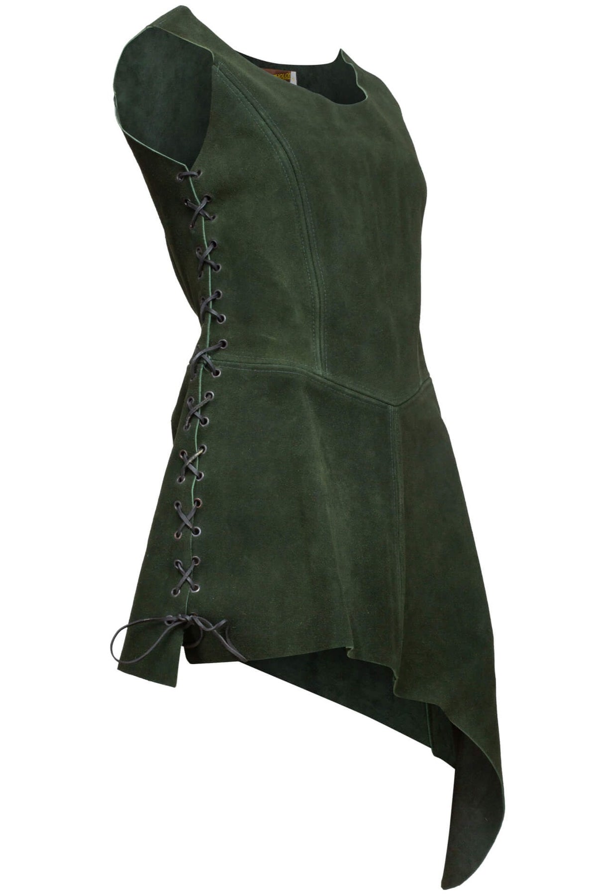 Leather dress Lunette, green