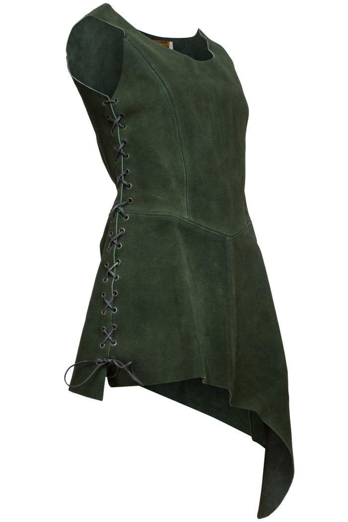 Leather dress Lunette, green