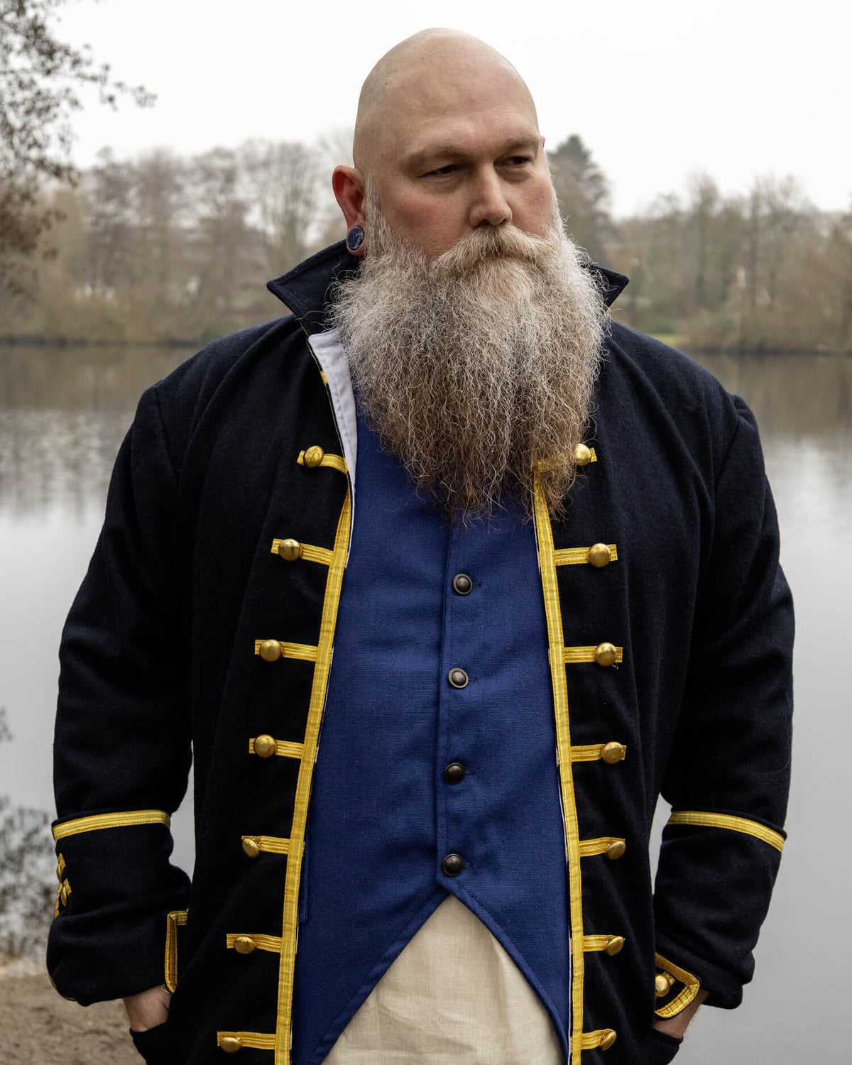 Officer's jacket Maddox, frock coat, dark blue