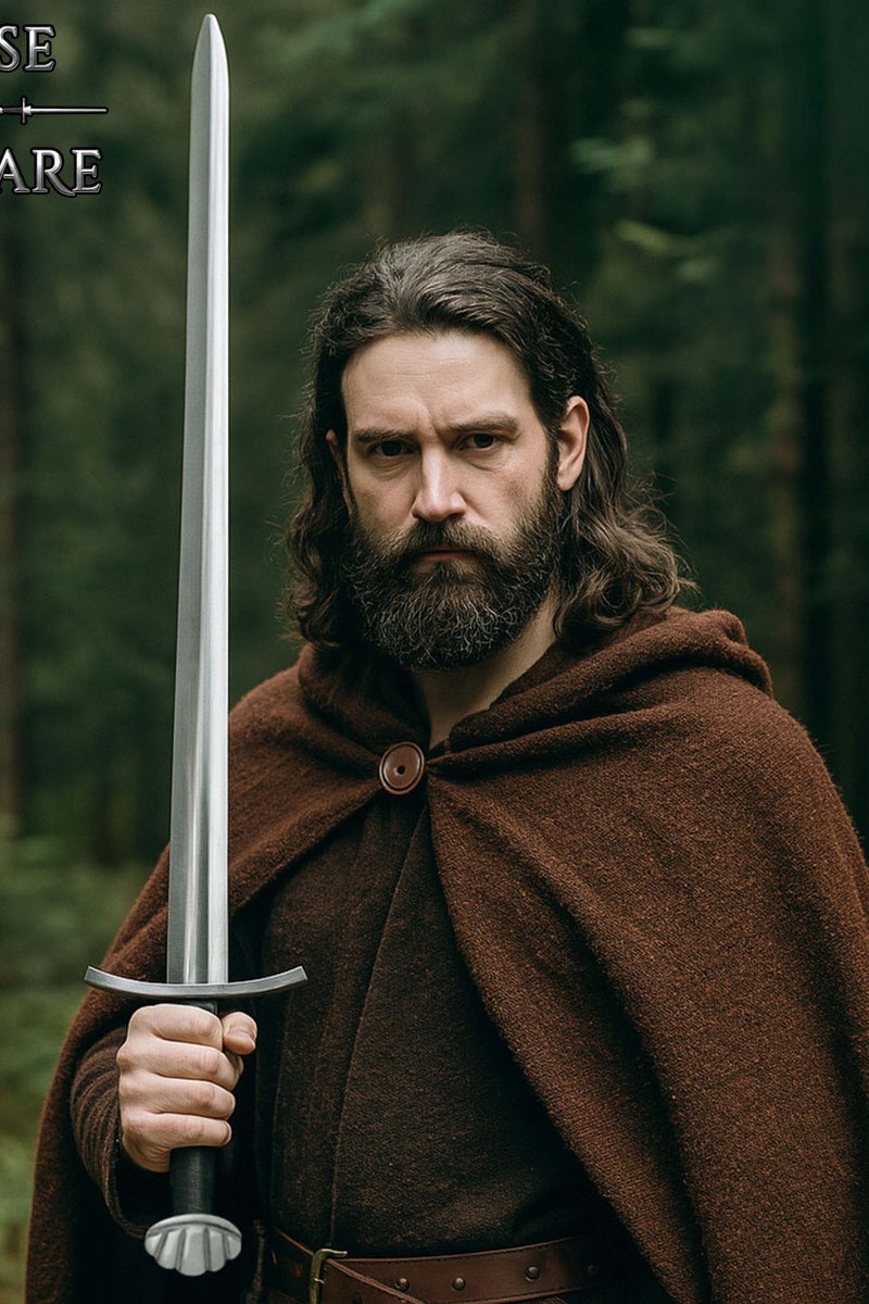 Wikinger Schwert Olaf mit Scheide, halb scharf