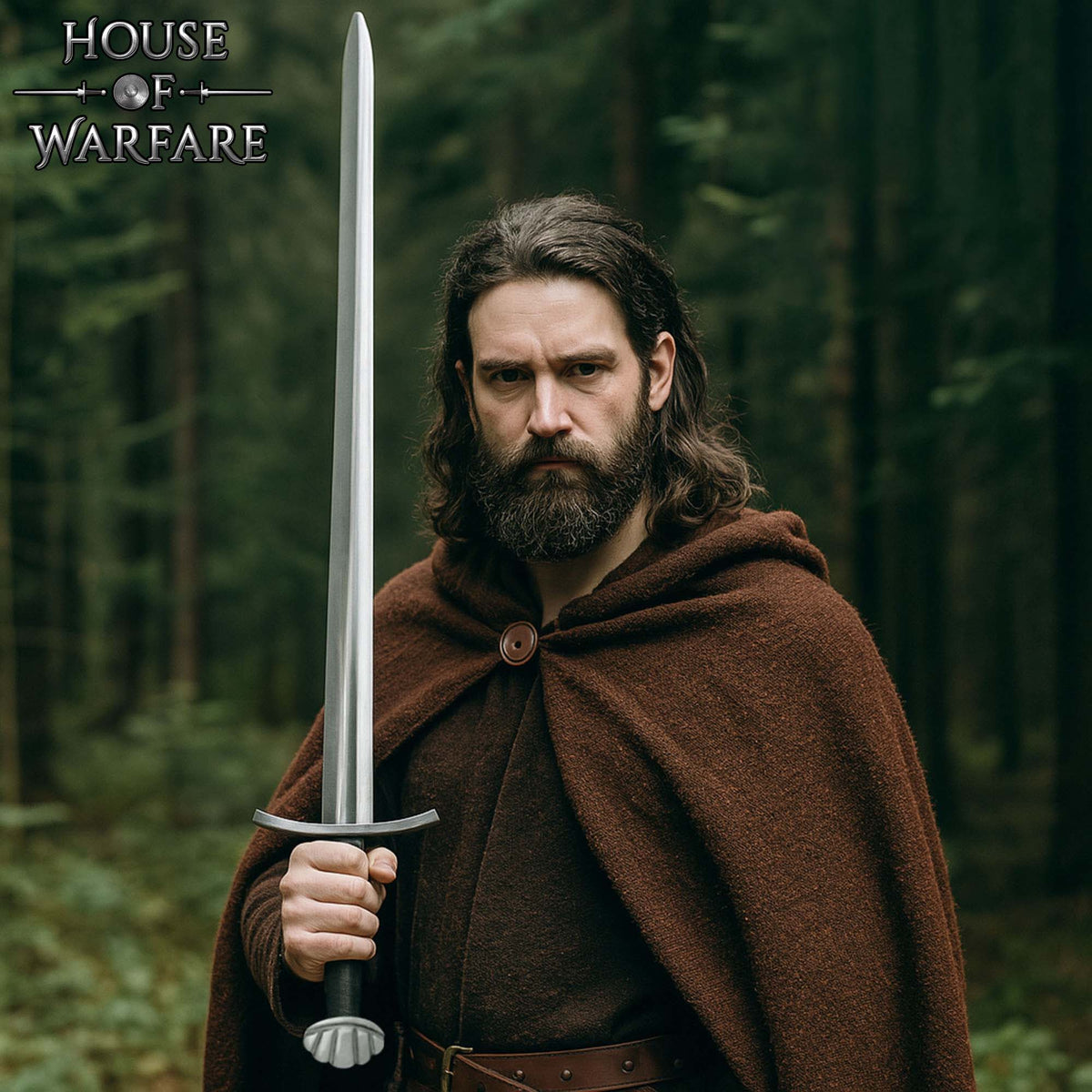 Viking sword Olaf with scabbard, semi-sharp