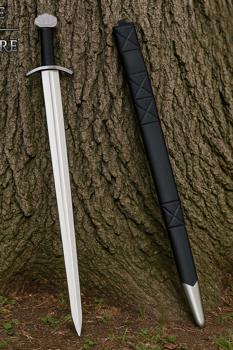 Wikinger Schwert Olaf mit Scheide, halb scharf