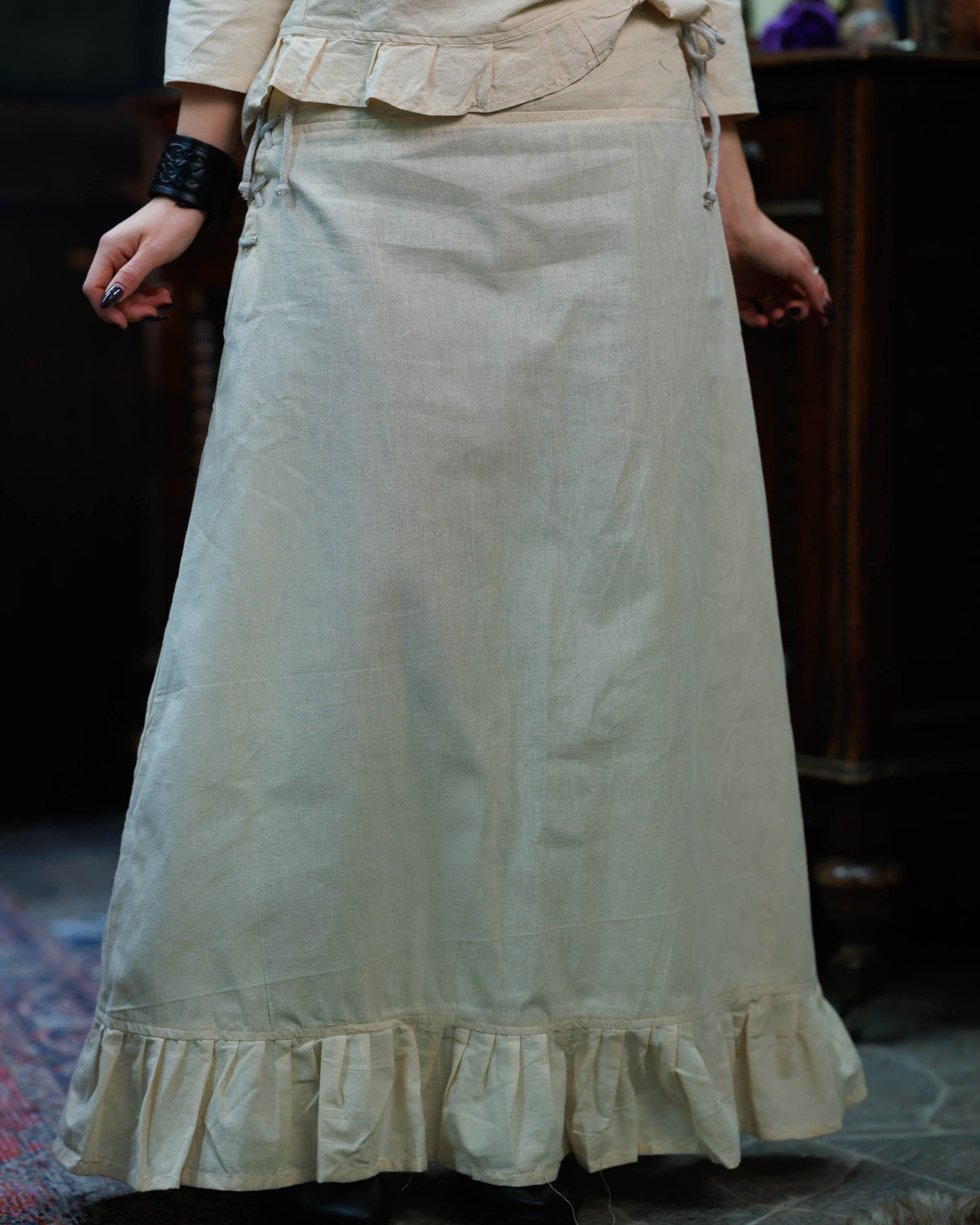 Skirt Nelly, light cotton, cream