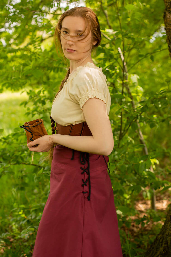 Skirt Nelly, light cotton, bordeaux red