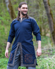 Embroidered Norgaard tunic, wool blend, blue