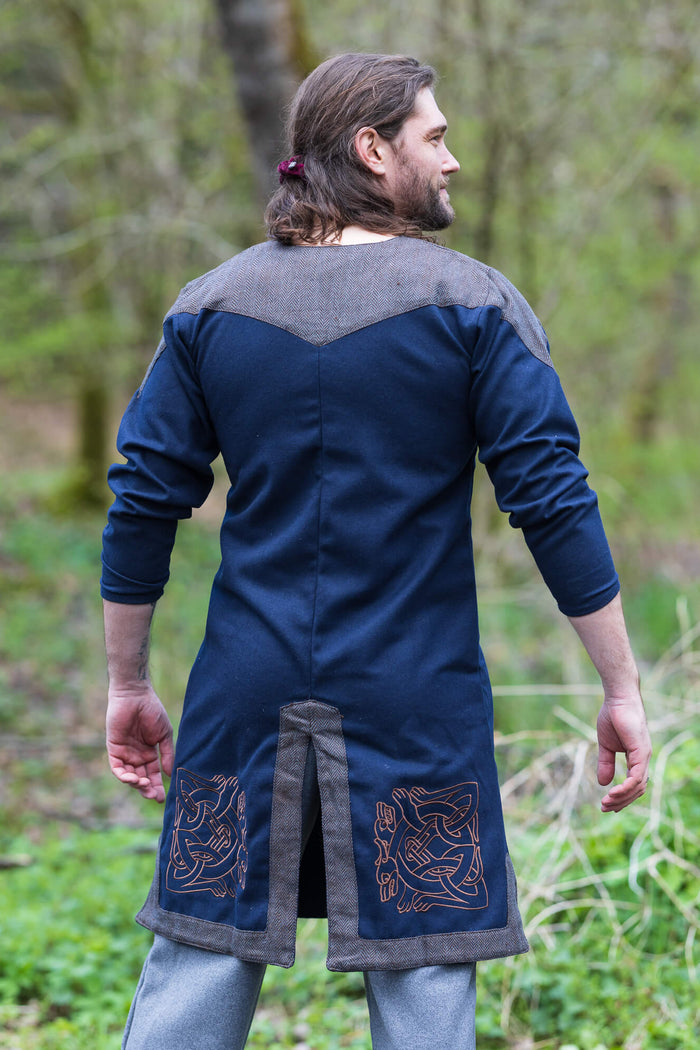 Embroidered Norgaard tunic, wool blend, blue