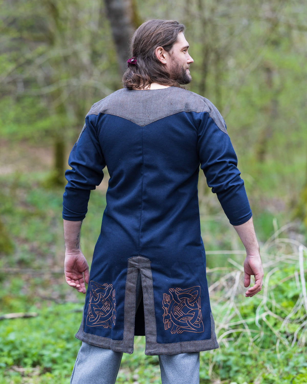 Embroidered Norgaard tunic, wool blend, blue