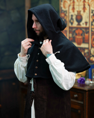 Kaproen met knopen Notker, zwart