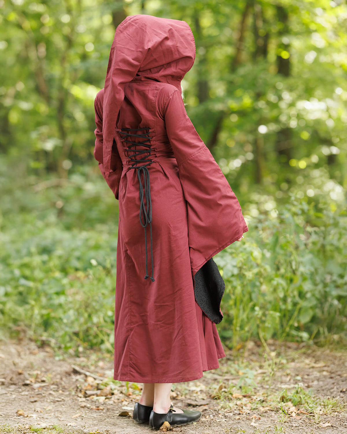 Medieval dress Ophelia, red-black