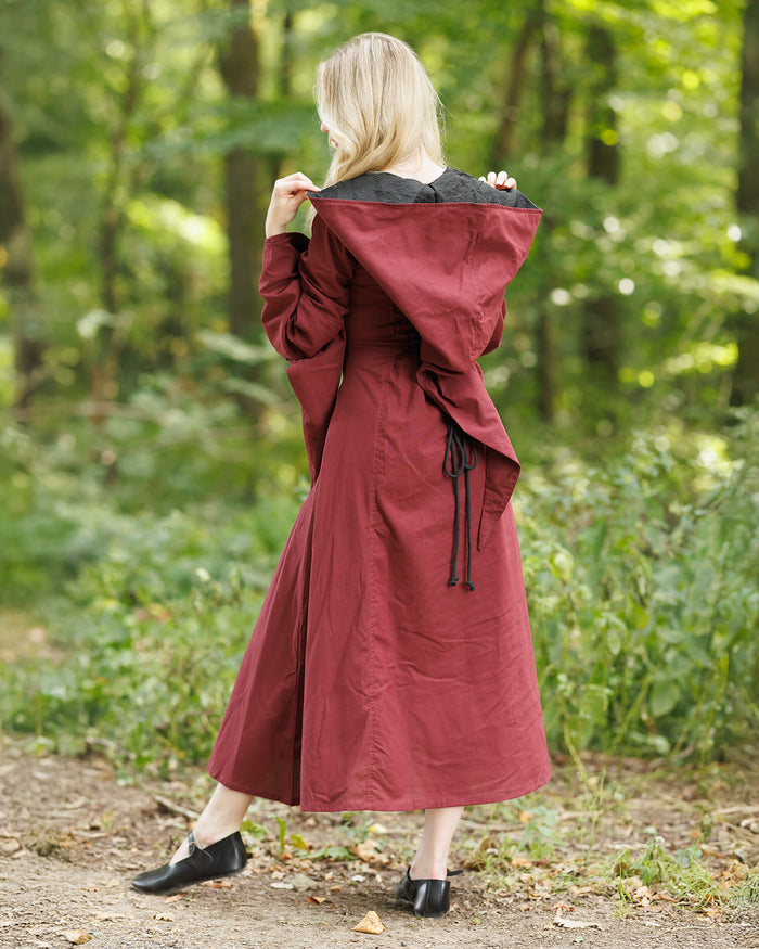 Medieval dress Ophelia, red-black