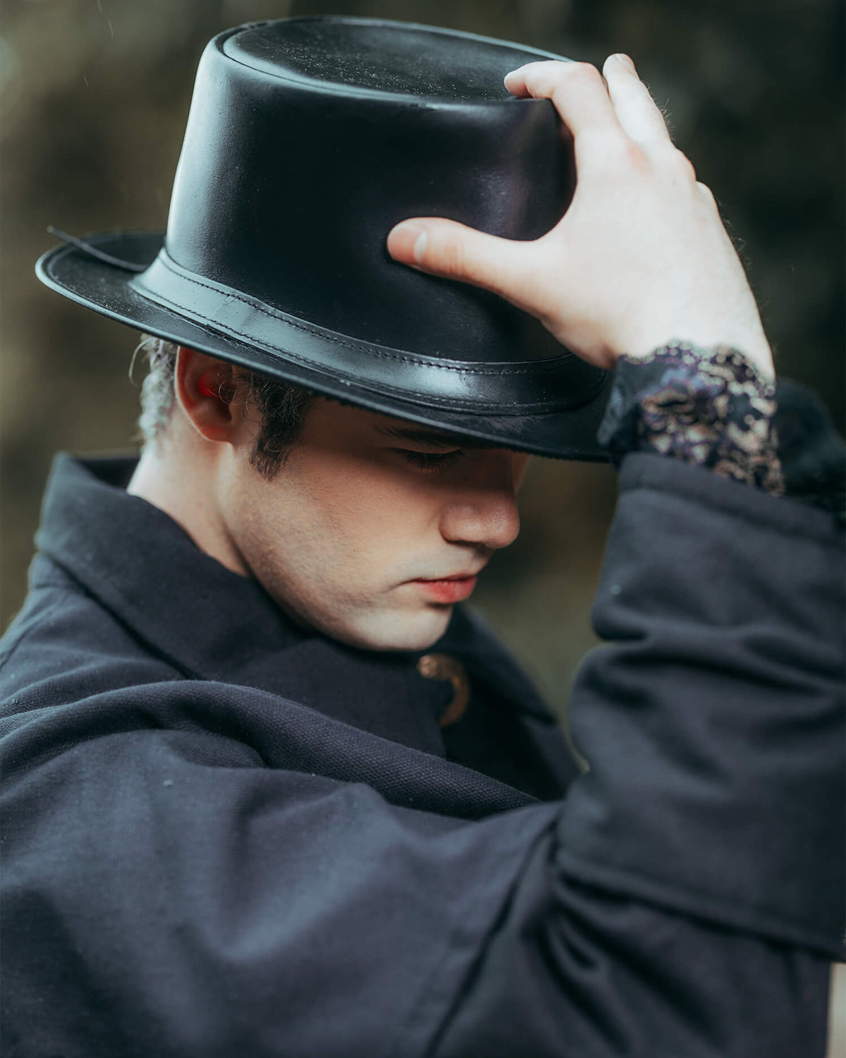 Patrick leather hat, black