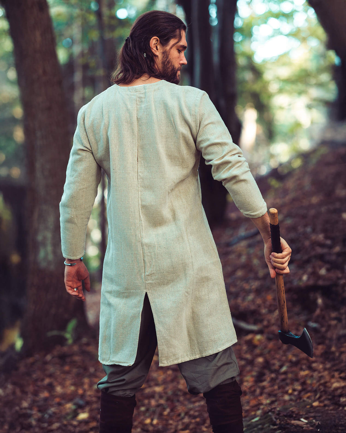 Normandische tuniek Sigeric, ongeverfd, linnenmix