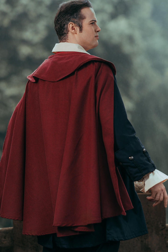 Mandilion, musketeer cloak Tilly, bordeaux red