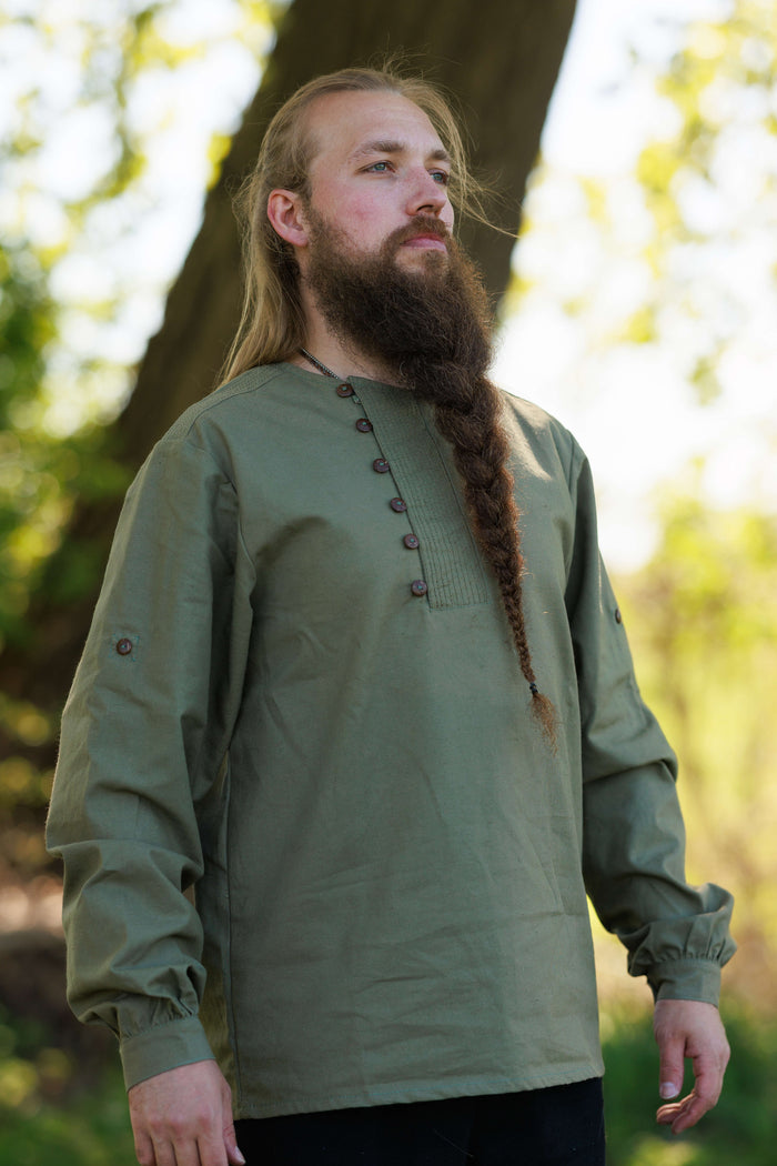 Slavic shirt Tymond, olive green