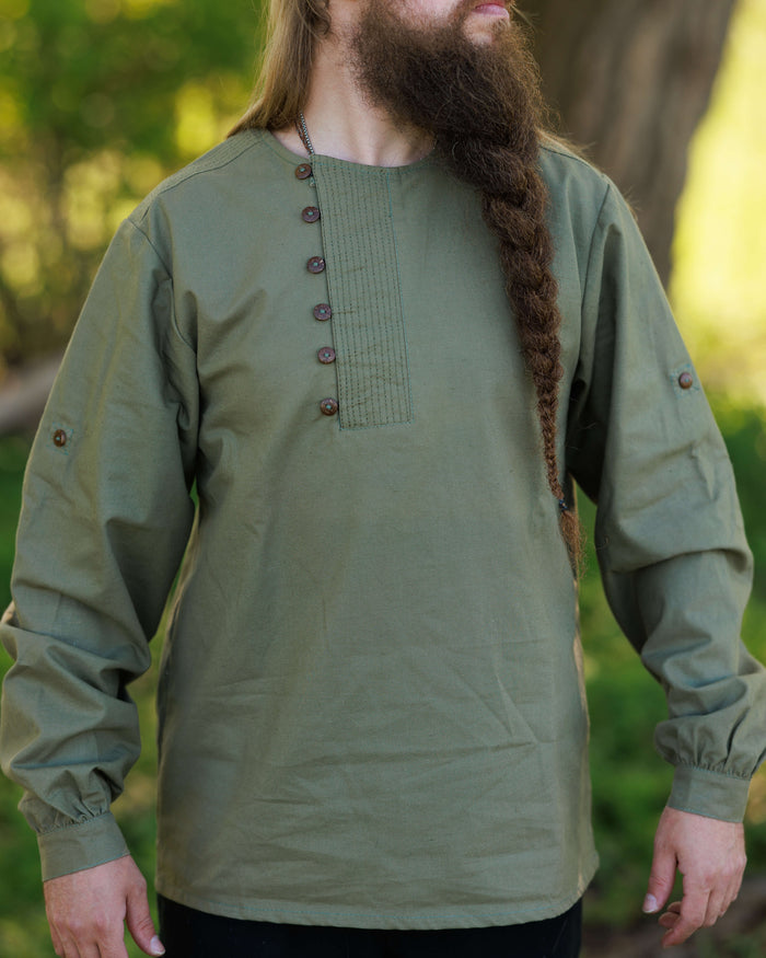 Slavic shirt Tymond, olive green