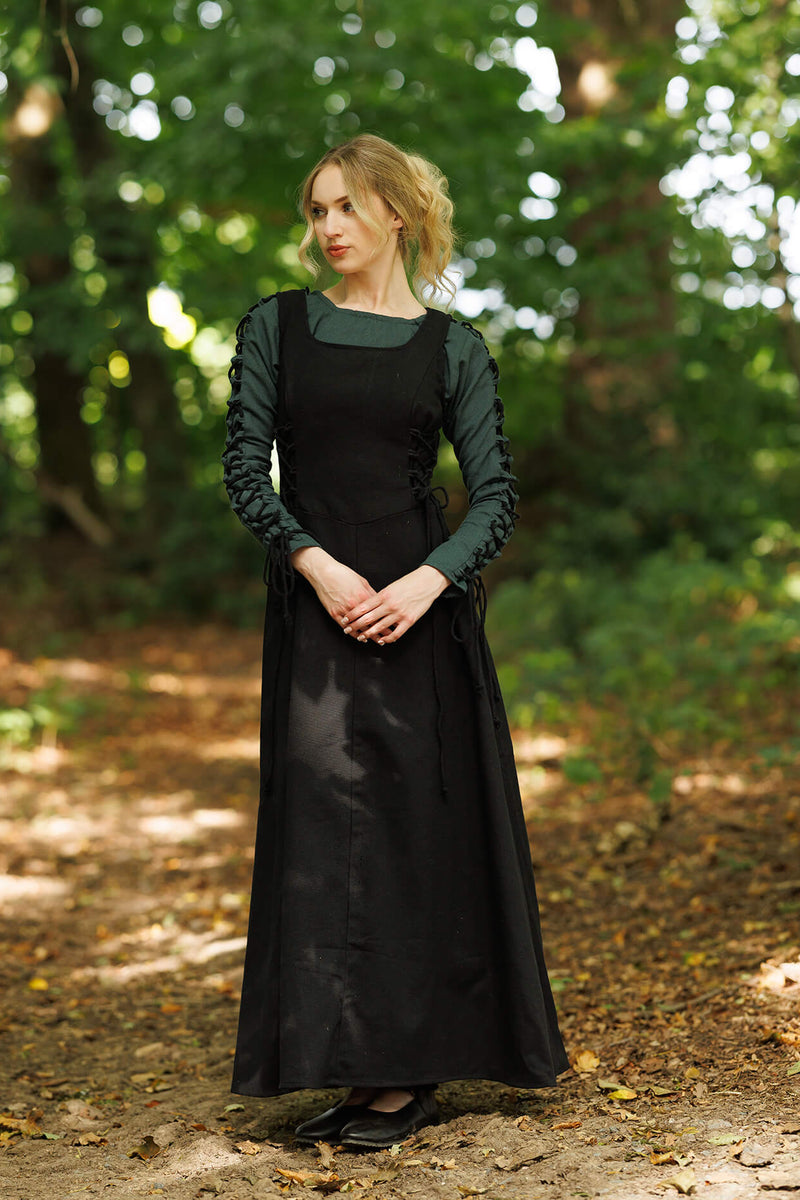 Surcot medievale Uma, nero