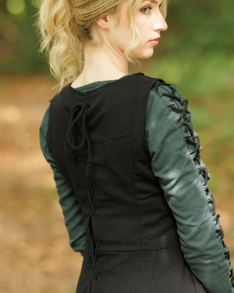 Surcot medievale Uma, nero