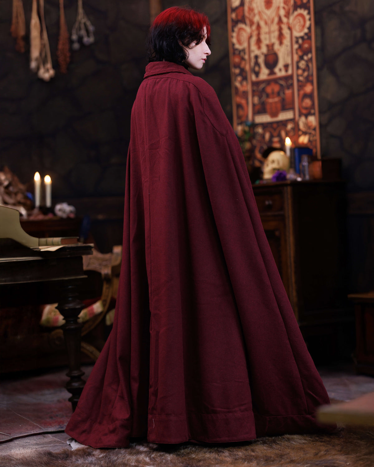 Cloak Ceres, wool blend, bordeaux