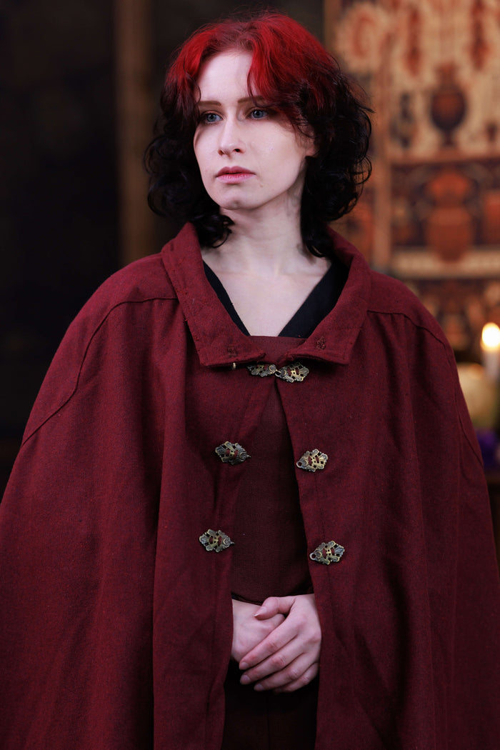 Cloak Ceres, wool blend, bordeaux
