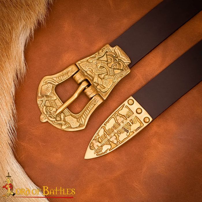 Viking belt Borre style, brown, belt tip