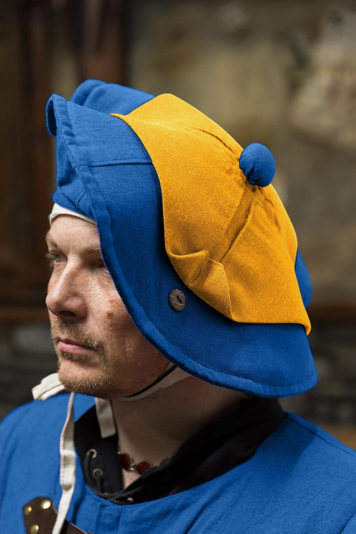 Landsknecht beret Daniel, blue-yellow