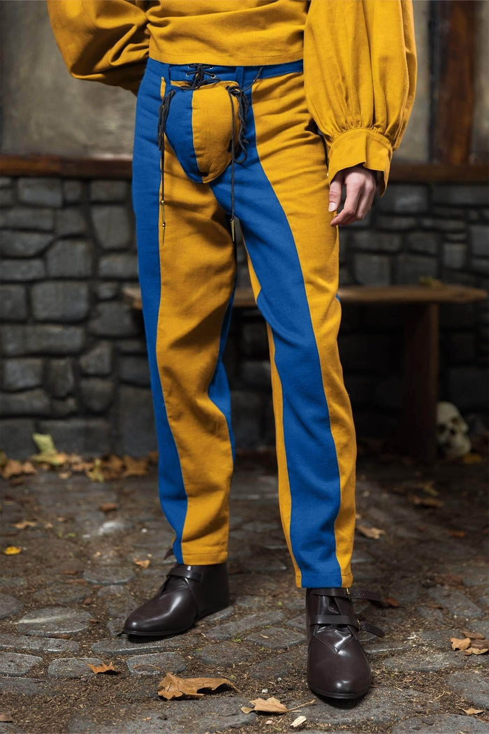 Landsknecht trousers Friedrich, yellow-blue