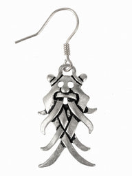 Viking Earrings Moesgaard-mask, silvered bronze
