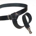 Alemanni belt with belt tongue, 4 cm, black leather, silver plated brass