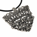 Green Man pendant, medieval, silvered bronze