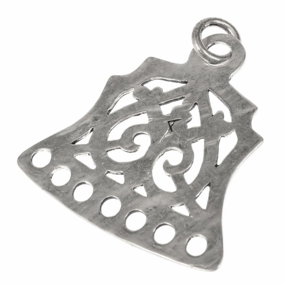 Viking pearl divider floral pattern, Latvia, silvered bronze