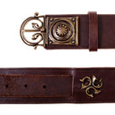 Roman belt with Triquetra fitting, 5 cm, black leather, brass