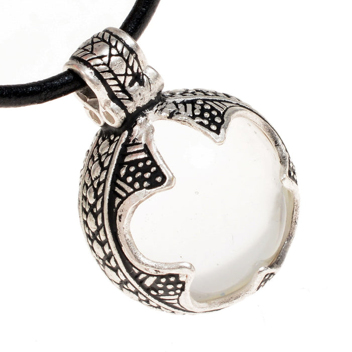 Viking pendant rock crystal Gotland, S, silvered bronze