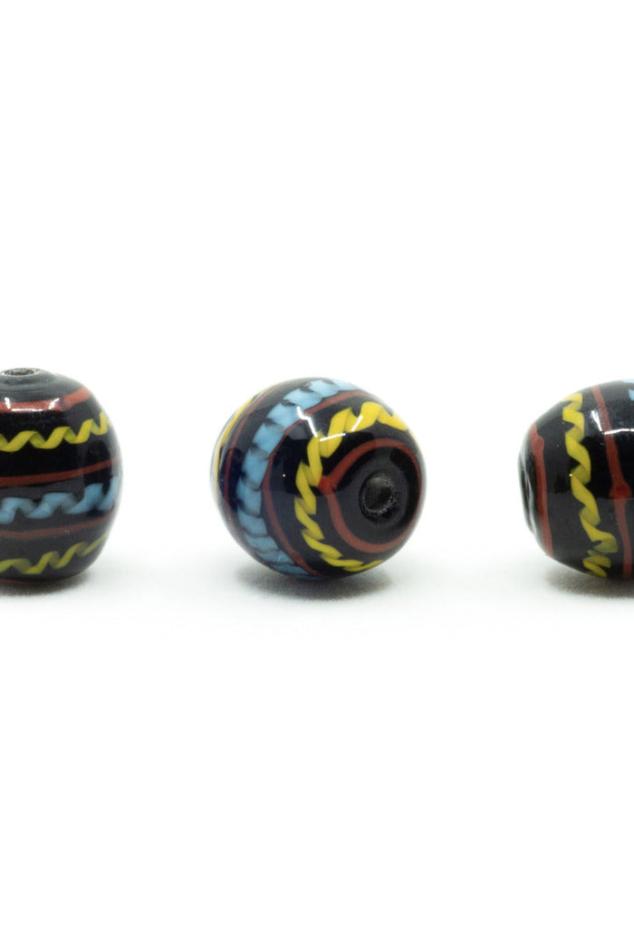 Migration period glass bead Bodarp (Skåne), black, 5 pieces